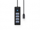 ORICO PW4U-C3-015  črn USB-C > 4xUSB-A (PW4U-C3-015-BK-EP)
