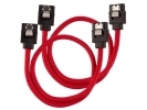 Corsair Premium Sleeved SATA Kabel rdeč 30cm 2Pack (CC-8900250)