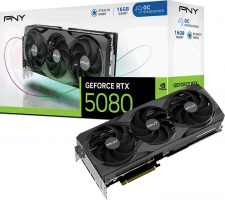 PNY GeForce RTX 5080 Overclocked Triple Fan 16GB (VCG508016TFXPB1-O)