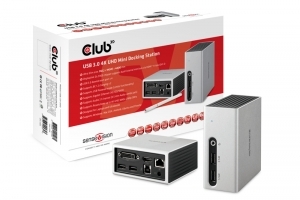 Club3D 4K Mini-Dockingst USB3 ->4xUSB3/HDMI/DVI/LAN silver retail CSV-3104D