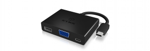 Adapter IcyBox IB-DK4032-CPD USB 3.0 B -> USB3.0/VGA/USB C retail IB-DK4032-CPD