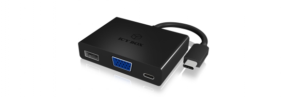 Adapter IcyBox IB-DK4032-CPD USB 3.0 B -> USB3.0/VGA/USB C retail IB-DK4032-CPD