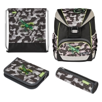 Šolska torba - komplet Herlitz Ultra Light Plus Camo Dragon (50043231)