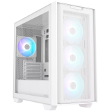 ASUS A21 PLUS Tempered Glass microATX PC ohišje belo, support for hidden-connector motherboards, 360 mm radiators and 380 mm graphics cards, four pre-installed ARGB fans and clean cable management